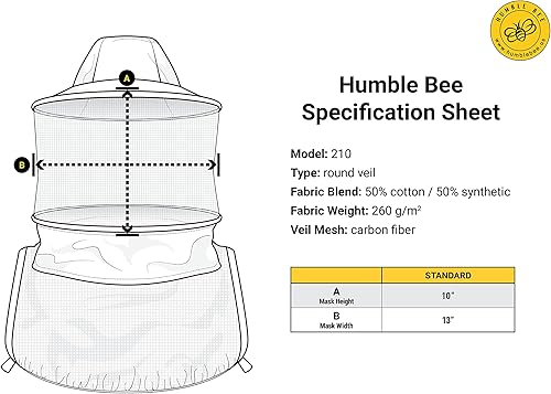 Miniatura 6 de Humble Bee 211 Velo de apicultura de polialgodón con campana de esgrima, oliva