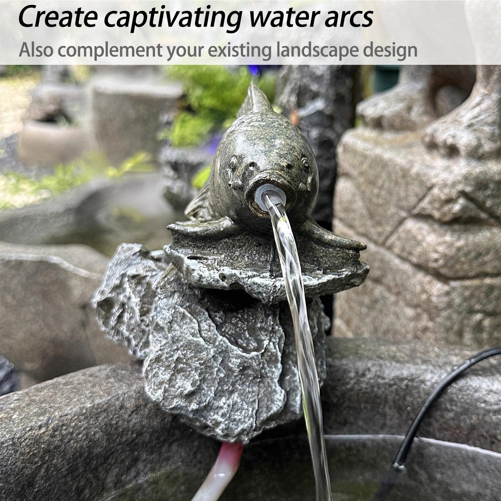 Sputacchiera for Laghetto di Piccole Dimensioni, Sputacchiere for Laghetti A Forma di Carpa, Pesci E Animali, Statue for Giochi d'Acqua All'aperto, Acquario con Circolazione