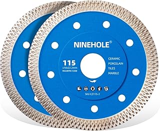 Lot de 2 Disque Diamant 115mm Extra Fin, Pour Carrelage et Grès Cérame, 10mm Segment Disques à Tronçonner Diamantés