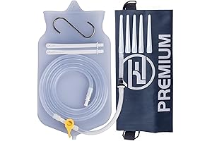 2 Quart Clear Silicone Enema Bag Kit for Liver Cleansing - Reusable Colon Cleanse Kit