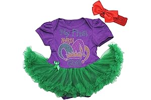Petitebella Rhinestones My First Mardi Gras Clown Hat Baby Dress Nb-18m