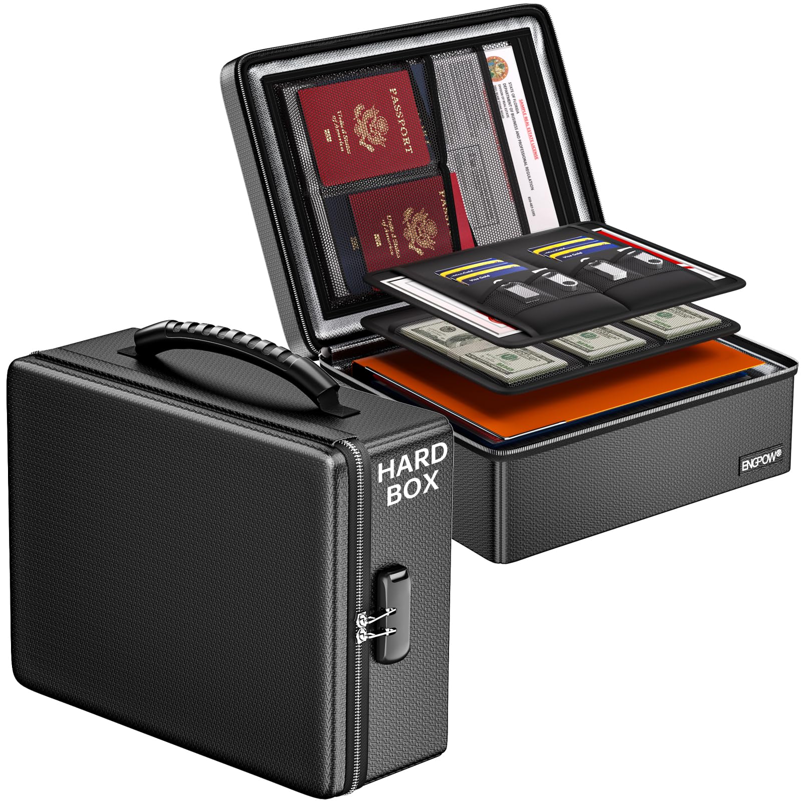 Amazon.com: ENGPOW Fireproof Document Box with Lock, Fireproof