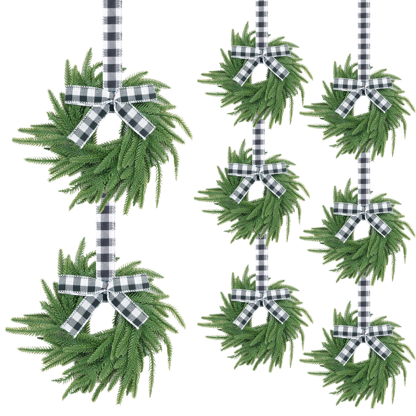 8 Pack Christmas Wreath, Real Touch Norfolk Pine Wreaths 7 8 Wreaths Ribbon Kitchen Cabinet Window Front Door Decor Decorative Hanging Xmas Decoration 8 Pack Christmas Wreath, Real Touch Norfolk Pine Wreaths 7 8 Wreaths Ribbon Kitchen Cabinet Window Front Door Decor Decorative Hanging Xmas Decoration