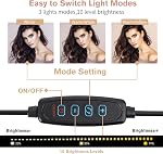 10" LED Selfie Ring Light with Tripod Stand & Cell Phone Holder for Live Stream/Makeup, BONFOTO Dimmable Desktop Camera Ringlight for YouTube Video/Photography Compatible with iPhone/Android