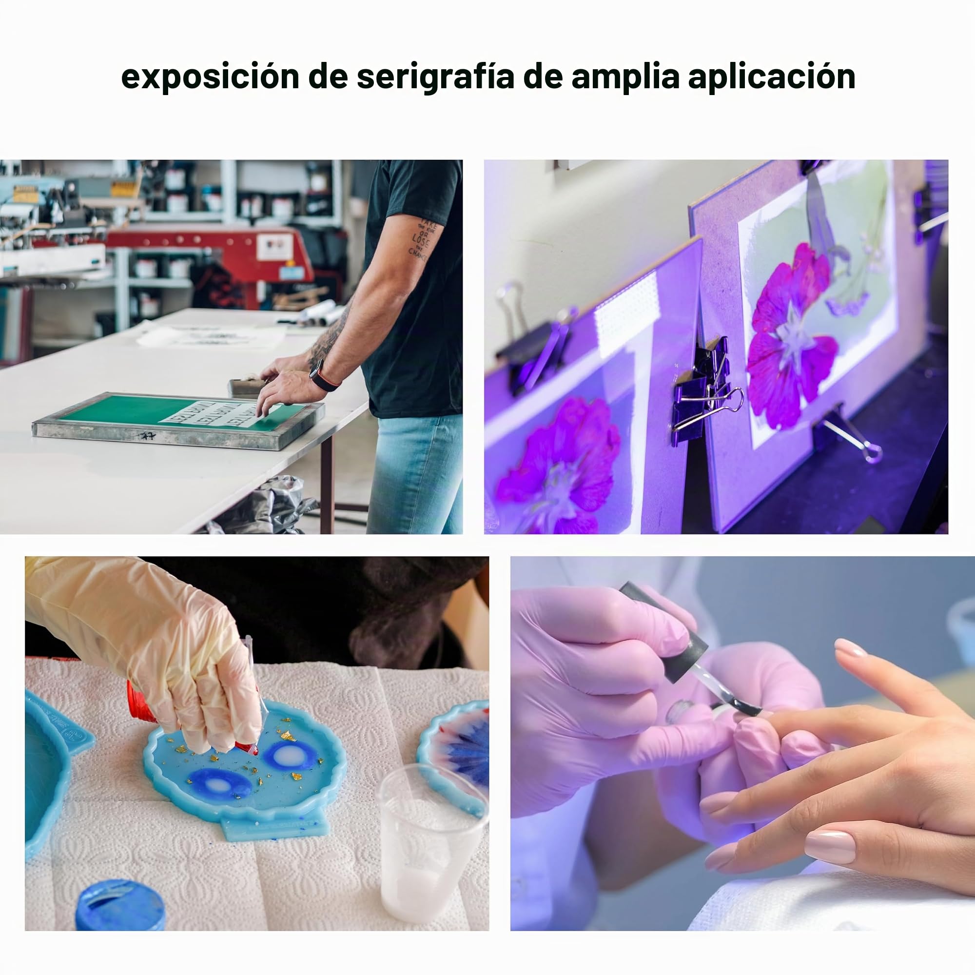 Caydo - Unidad de exposición LED de 50 W para serigrafía, luz UV con soporte retráctil y ajustable para serigrafía y cianottipos