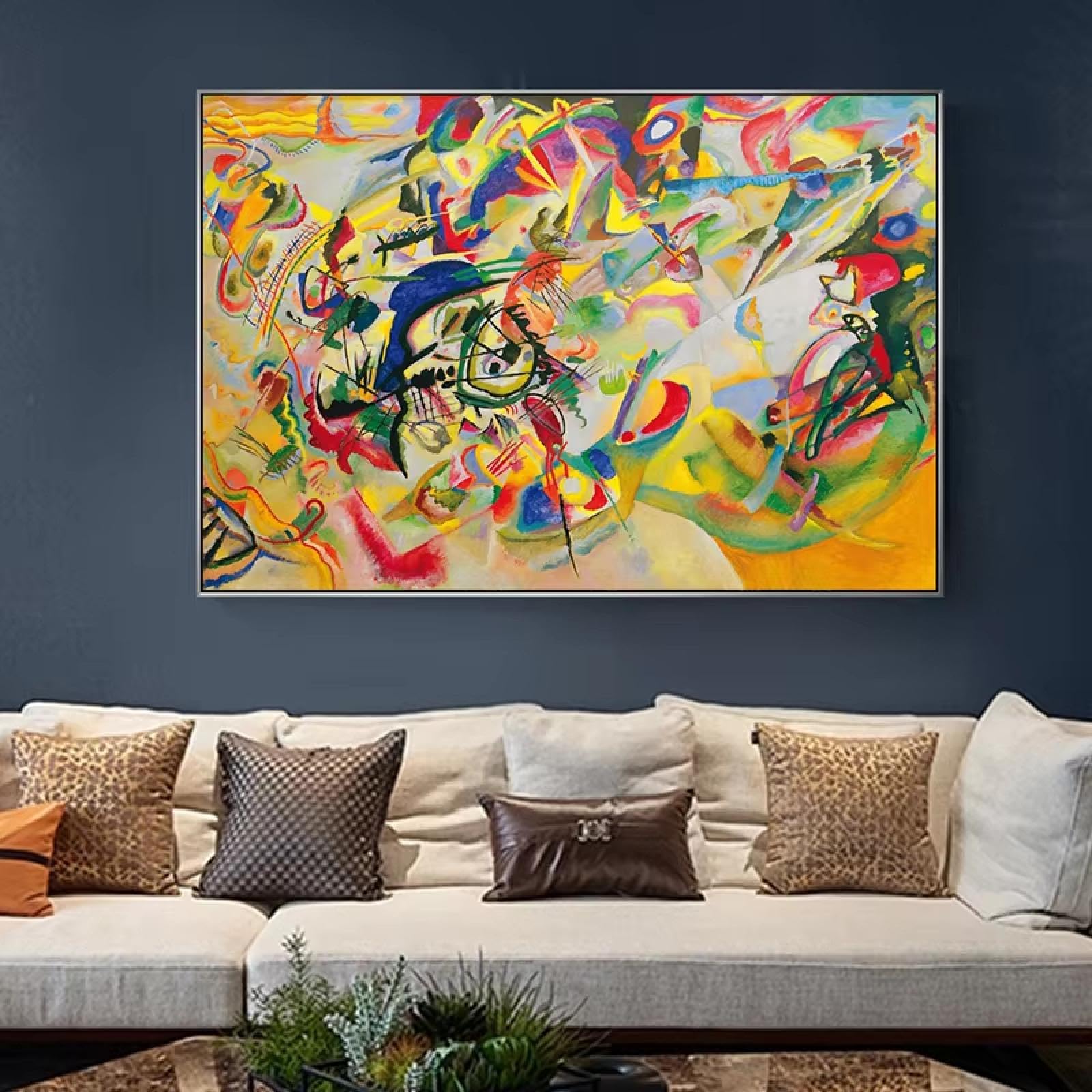 Dfzewki Multicolor Composition Vii 1913 By Wassily Kandinsky Canvas Painting Wall Art Posters And Prints Artwork Pictures For Living Room 40X50cm(16X20in) Frameless