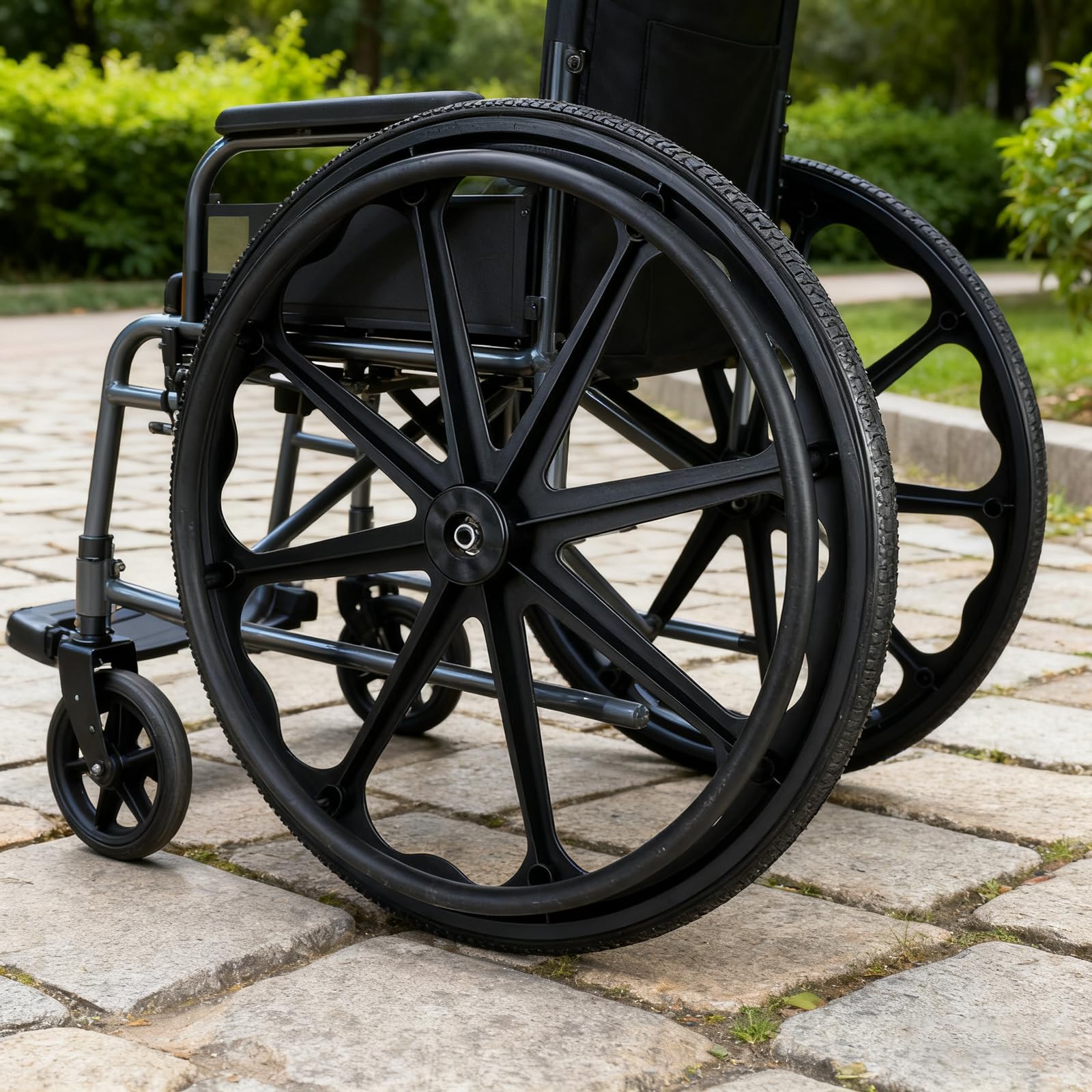 2 Piezas Ruedas Traseras para Sillas De Ruedas,Ruedas De Repuesto para Andadores,2 Piezas Ruedas De Repuesto para Sillas De Ruedas,NeumáTicos Macizos,para Sillas De Ruedas Manual