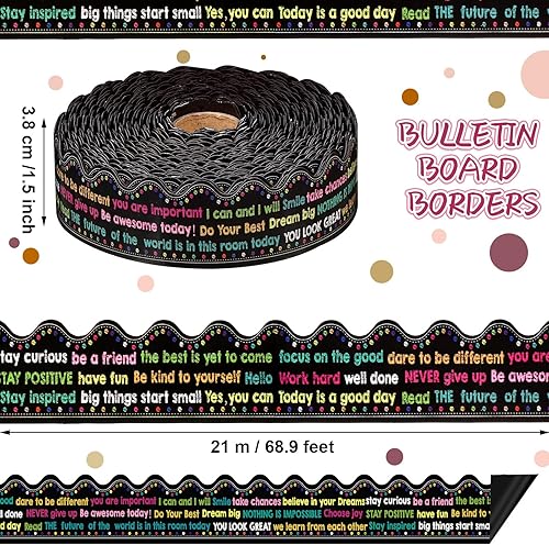 Miniatura 2 de Outus Tablero de anuncios magnético de 68.9 pies, diseño de trébol del día de San Patricio, tiras magnéticas a cuadros, borde magnético para aula,