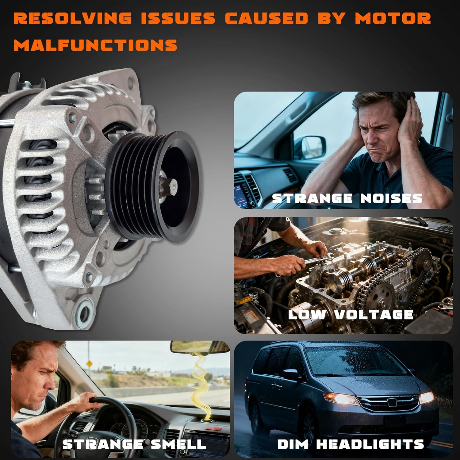 New Alternator 3.5 3.5L for Honda Pilot 2012-2015, Honda Ridgeline 2012-2014, Honda Odyssey 2011-2013 Replace# 104210-1240, 9764219-124, 31100-RV0-A01, CSJ24, 11573, 290-5582