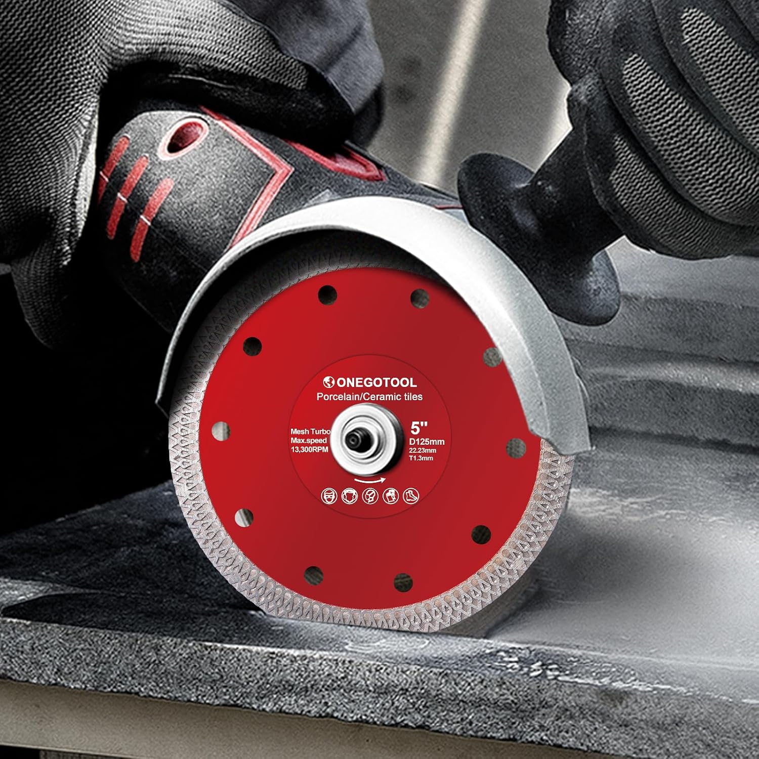 5Pcs 5 inch Diamond Tile Saw Blades Grinder Cutting Blade for Angle Grinder Super Thin Indestructible Disc for Cutting Porcelain Ceramic Granite Marble.
