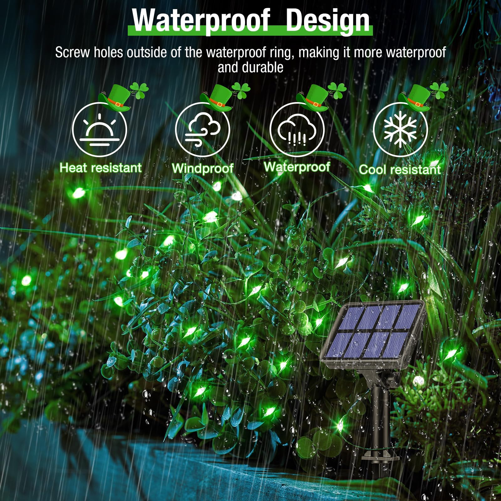 btfarm 2 Pack Solar String Lights Outdoor Garden Waterproof, Total 16M/53FT 160 LED Solar Powered Fairy Lights - Image 3