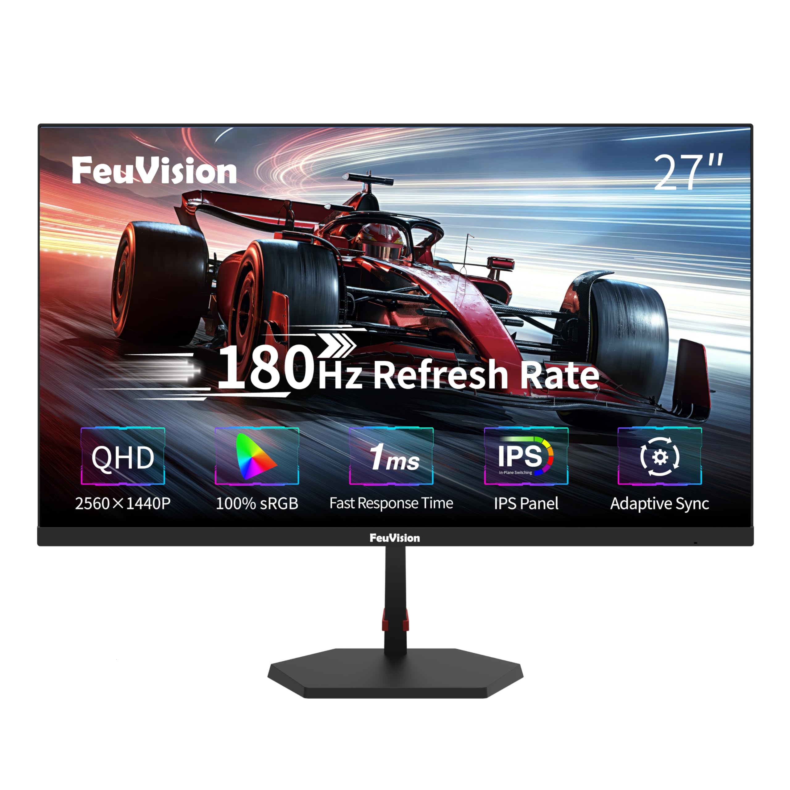 FeuVision 27inch Gaming Monitor 180Hz, QHD 2560 * 1440p, IPS Panel