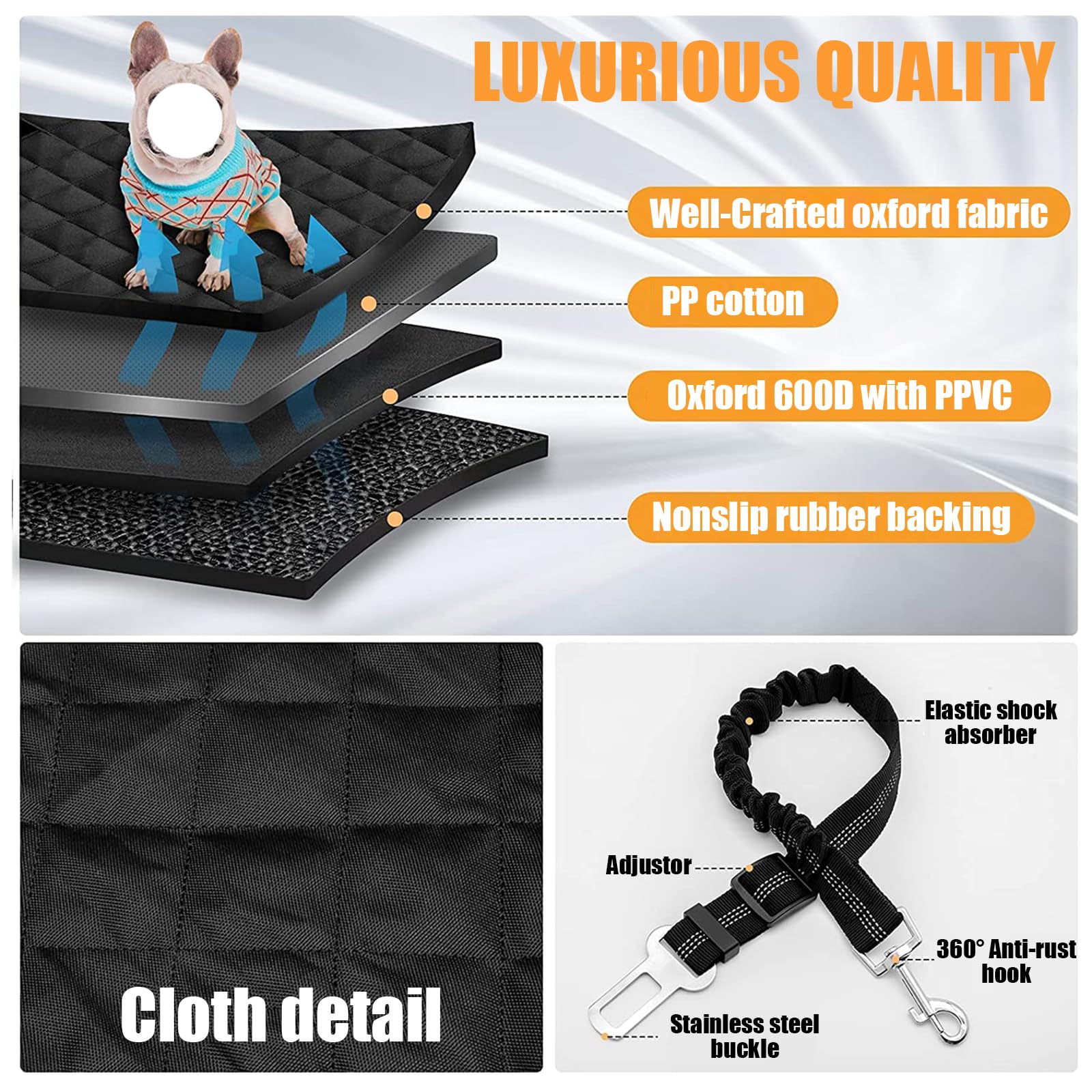 Funda para Asiento de Coche, para Nissan Juke 2019-2024 Impermeable y Resistente Cubre Asientos Coche Perro Protector Asiento Coche Perros Accesorios,A