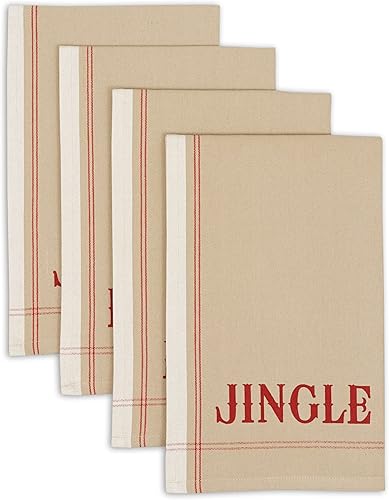 Miniatura 2 de DII Juego de toallas de cocina navideñas de inspiración vintage, 18 x 28 pulgadas, alegre, jingle, alegría y noel, 4 unidades