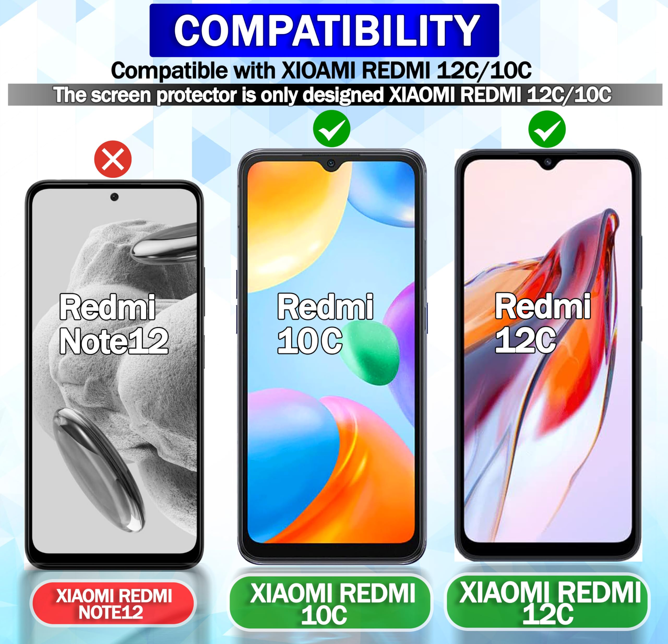 RKINC Vetro Temperato [3 Pezzi] Per Xiaomi Redmi A1, A1 , A2, A2