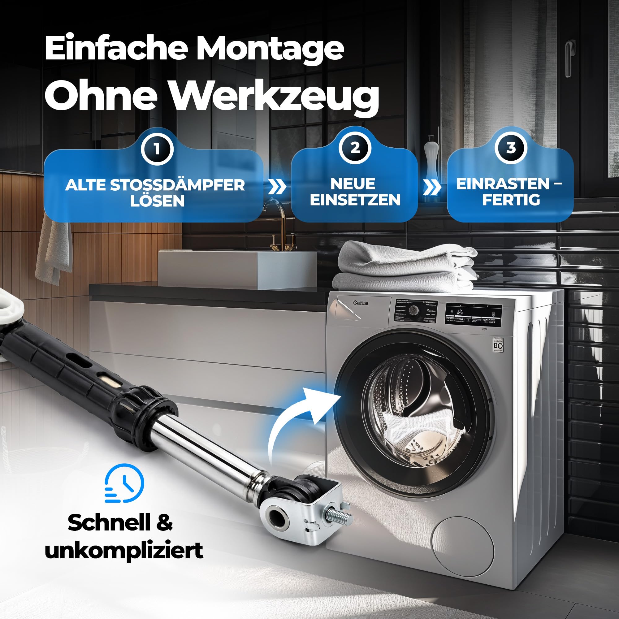 2er-Set Stoßdämpfer Waschmaschine 120N Ø10mm Ø8mm | Waschmaschine Stoßdämpfer mit Originalcode 461971408981 461975277441 481252918062 481252918063 C00313195 C00317130 für Whirlpool