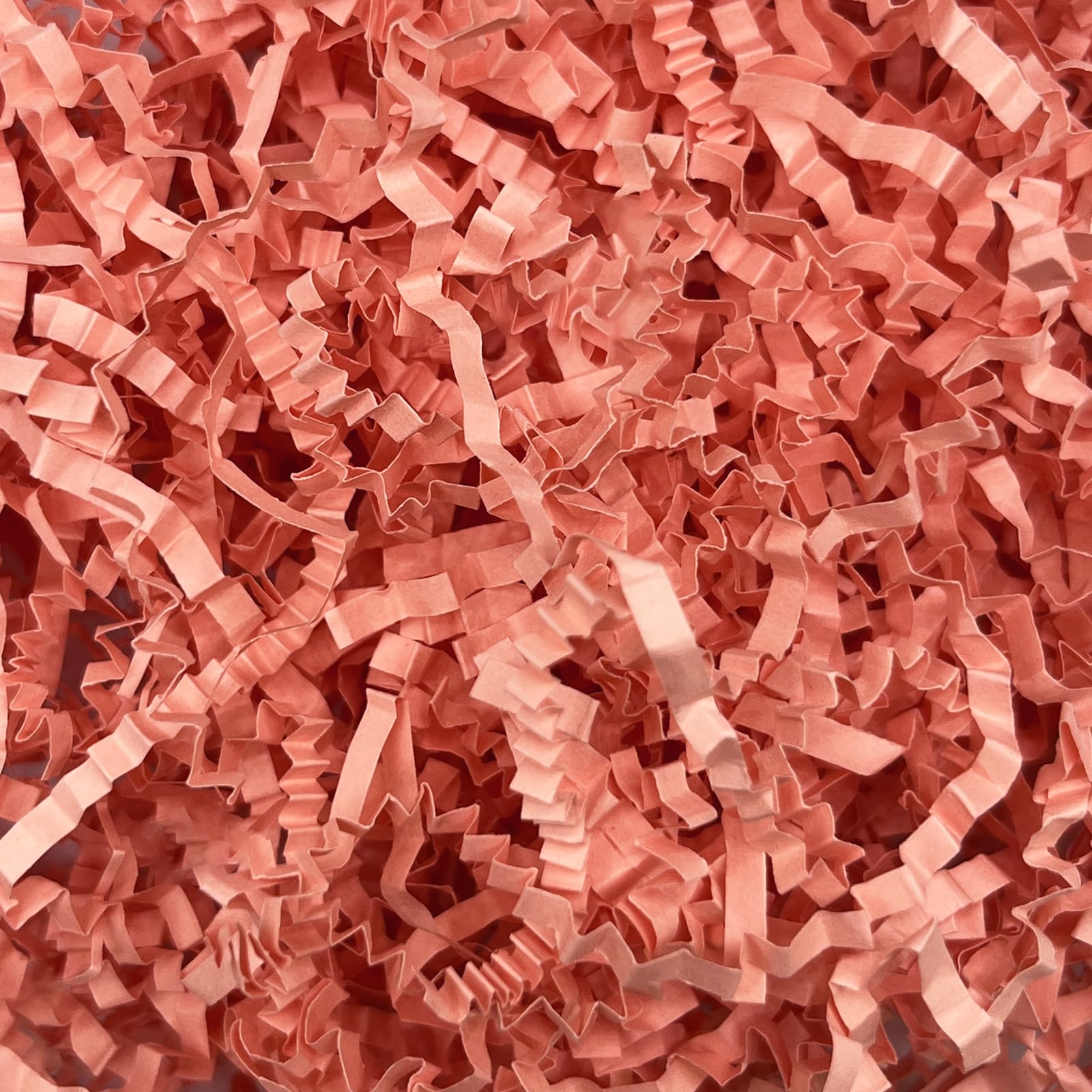 Flesh Pink Crinkle Cut Paper Shred Filler, 1 LB Basket Filler Shredded Paper, Confetti Stuffing for Basket Filling, Valentine's Day, Birthdays, Gift Wrapping, Stuffer Party Supplies