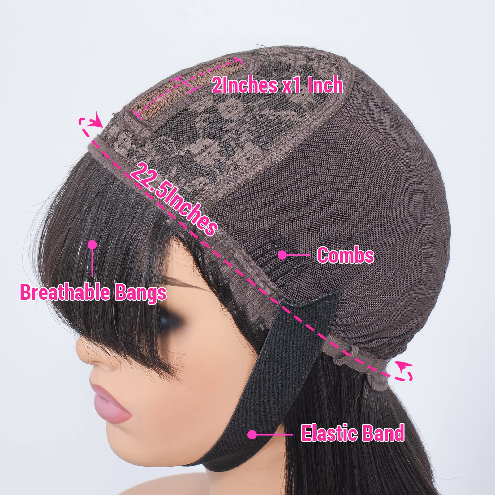 LUVME HAIR 10 cali krótka czarna prosta peruka z minimalistycznym 2x1 koronkowa skóra głowy dla kobiet niskie napięcie projekt do codziennego noszenia peruka ochronna bez kleju do włosów naturalnych