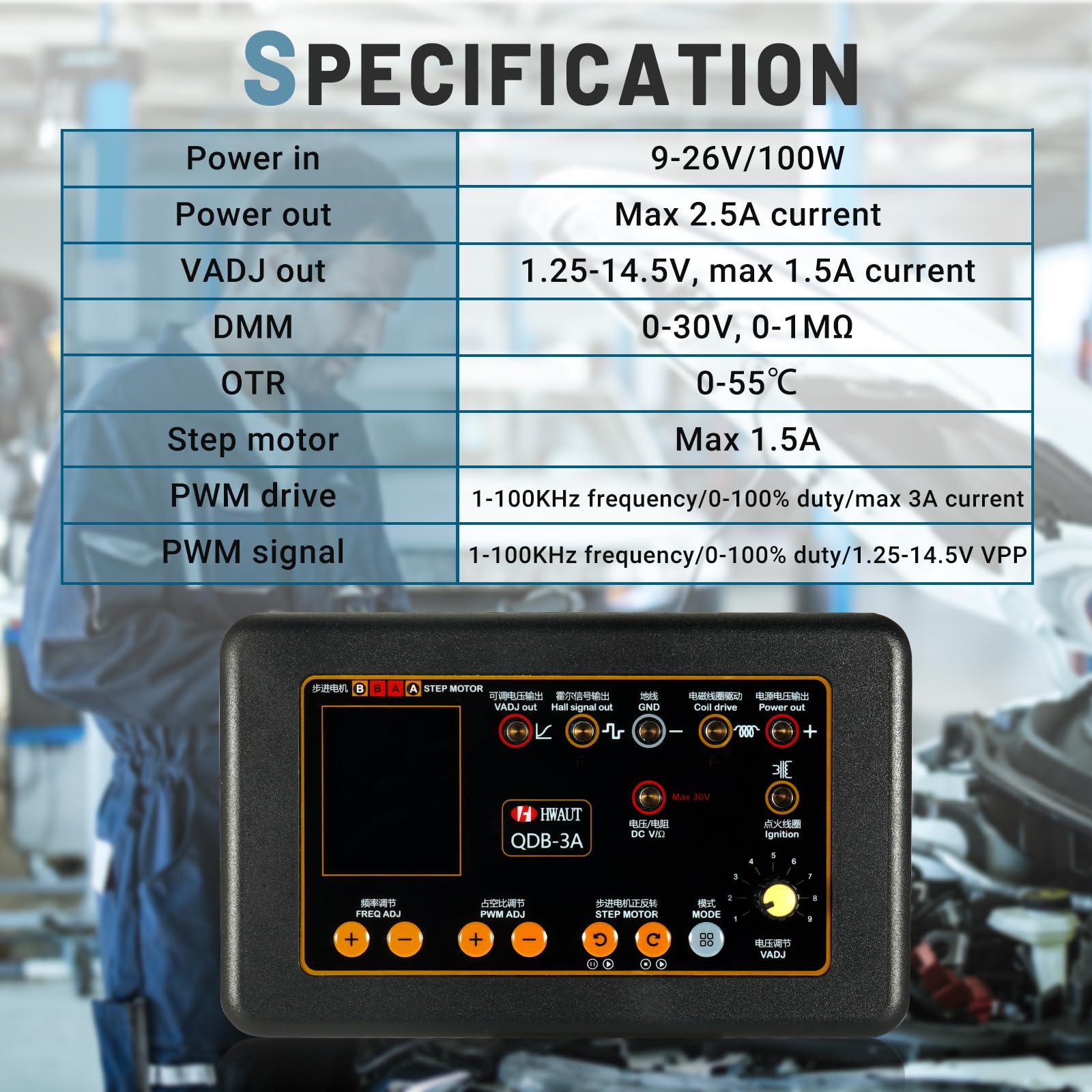 QDB 3A 12-24 V ontstekingspoentest, injectortester, auto-actuator