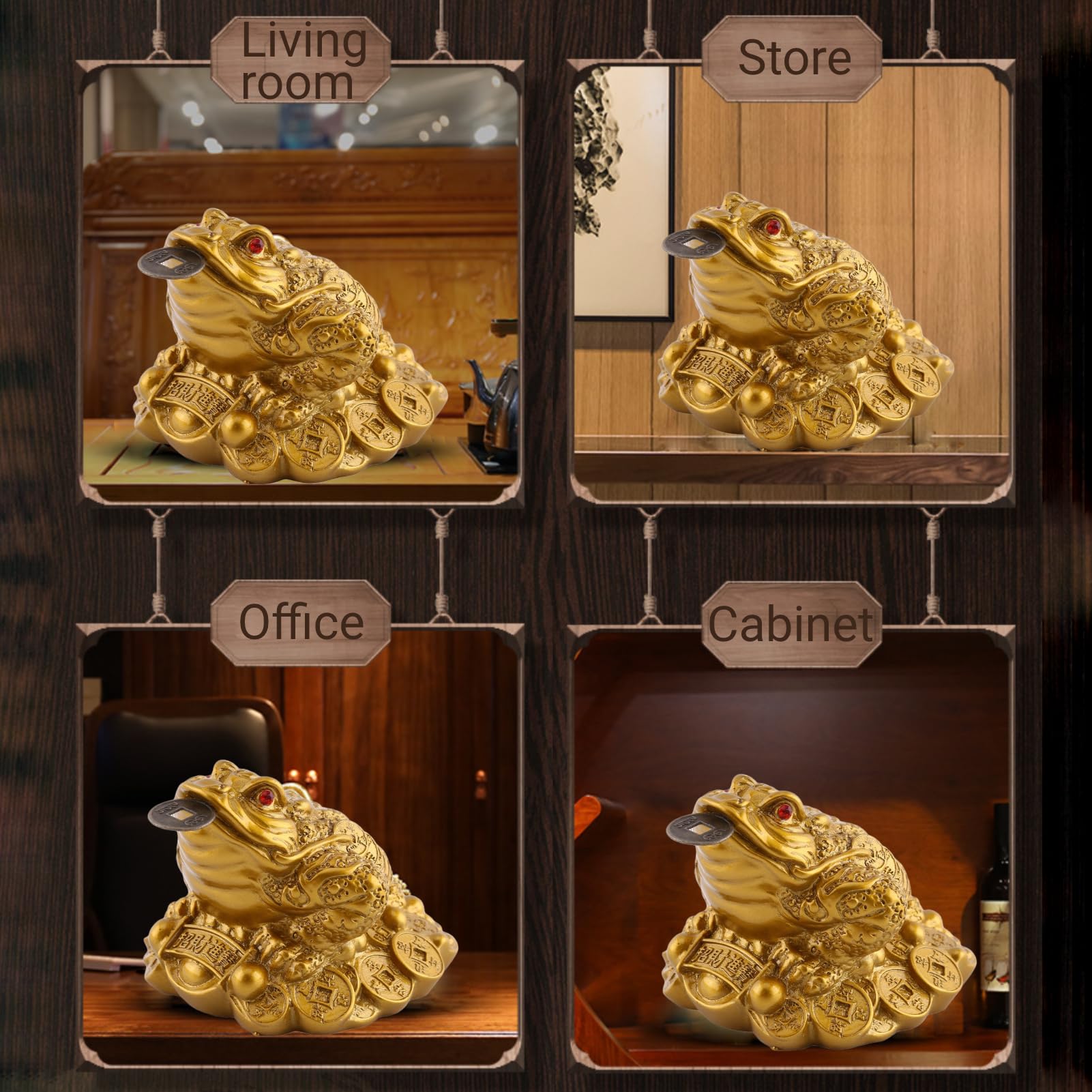 Zunate Gold Chinese Feng Shui rijkdom geluk geld krote home office decoratie kikker munt goed geluk