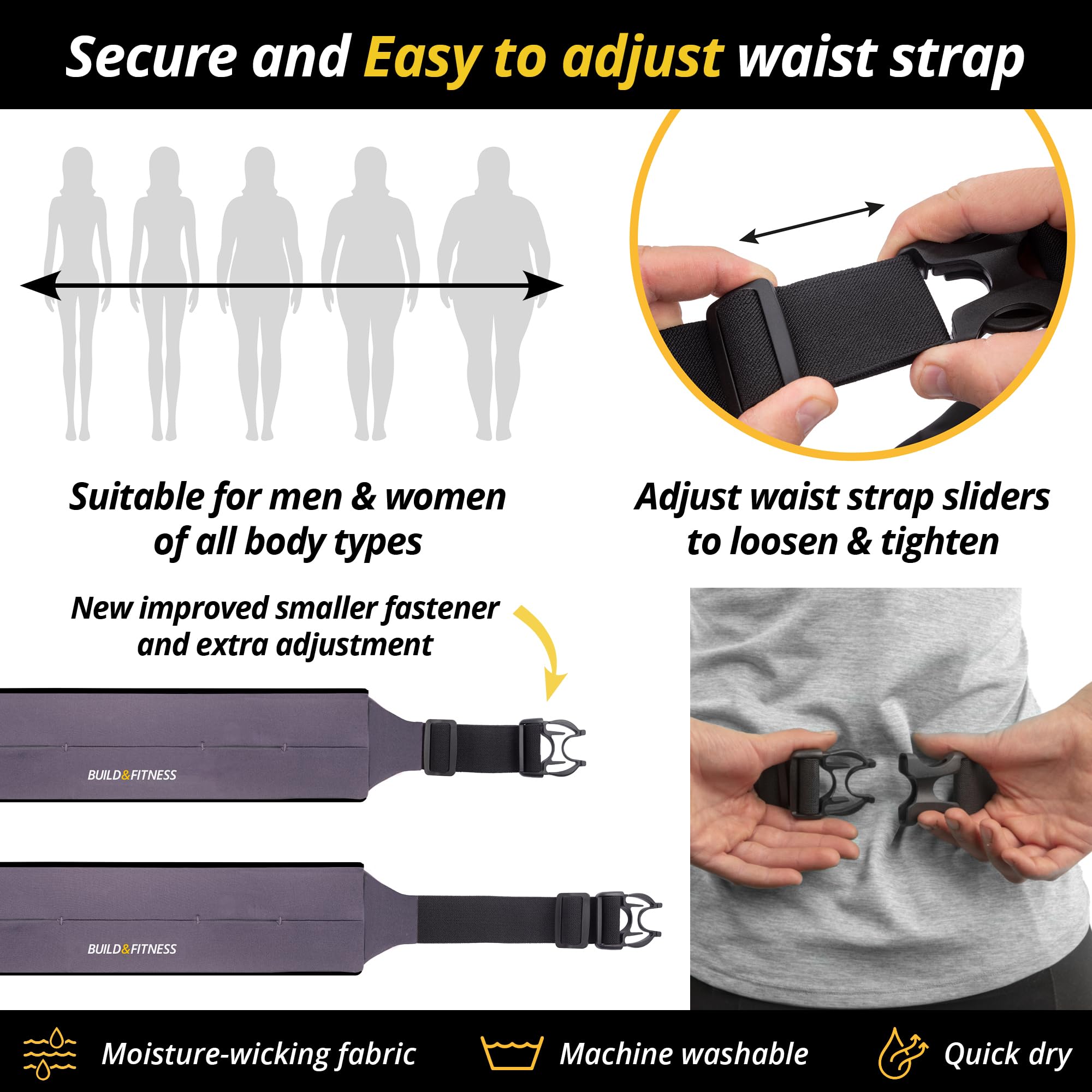 Cintura Da Corsa Porta Telefono - Marsupio Running Impermeabile, 3 Tasche, Uomo/Donna