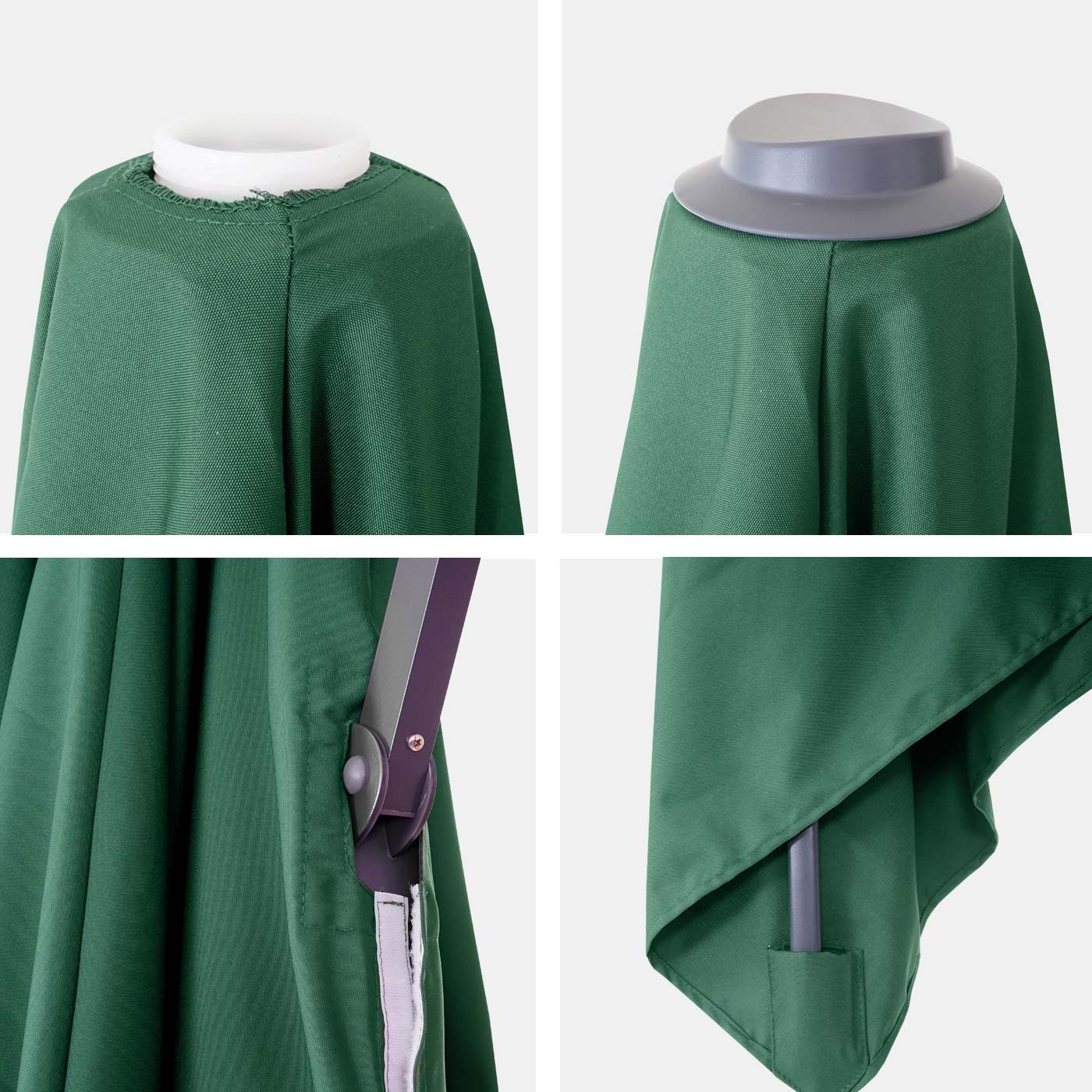 Mendler Toile de Rechange Parasol déporté 3x3m Vert foncé