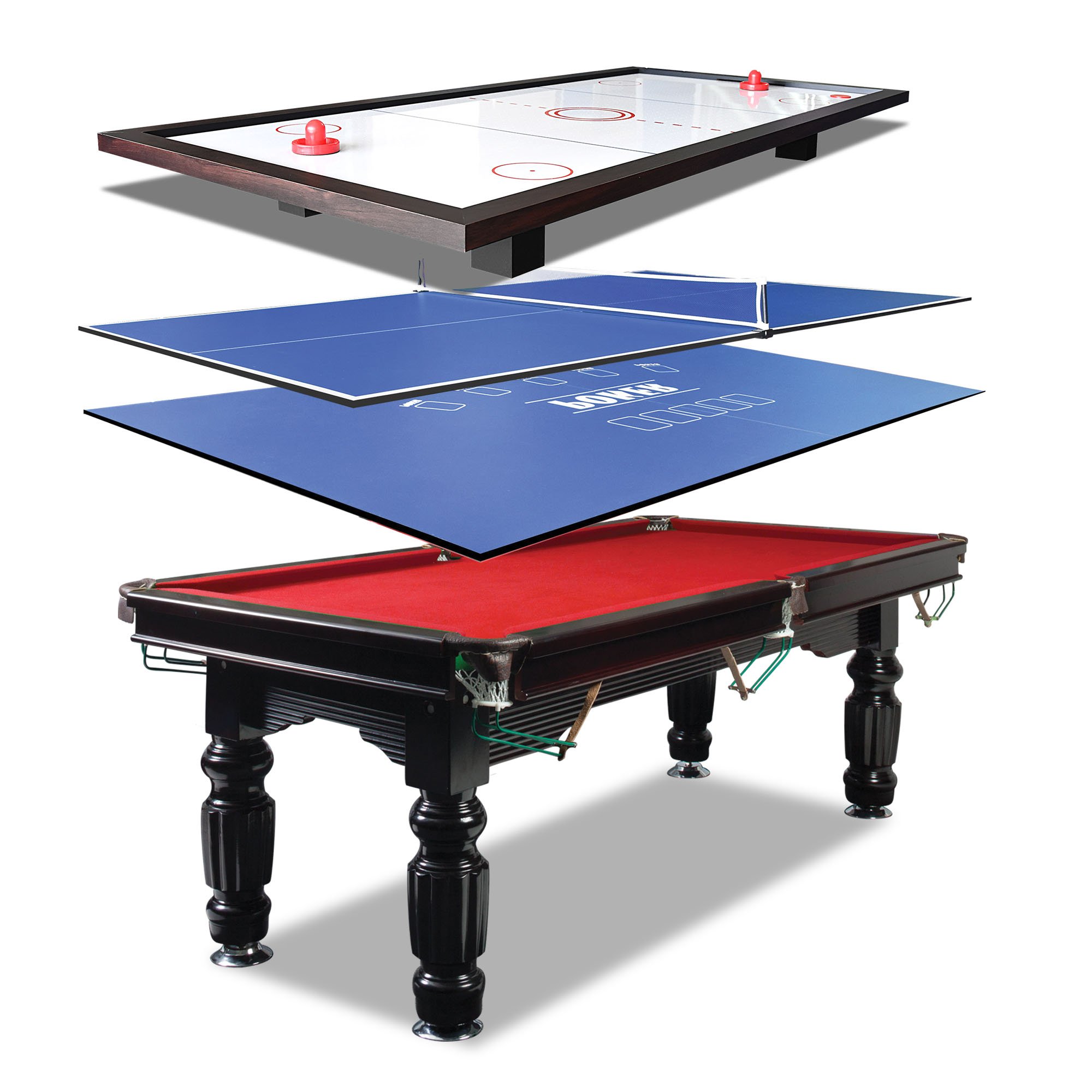8FT Luxury 3-Piece Slate Pool Table 