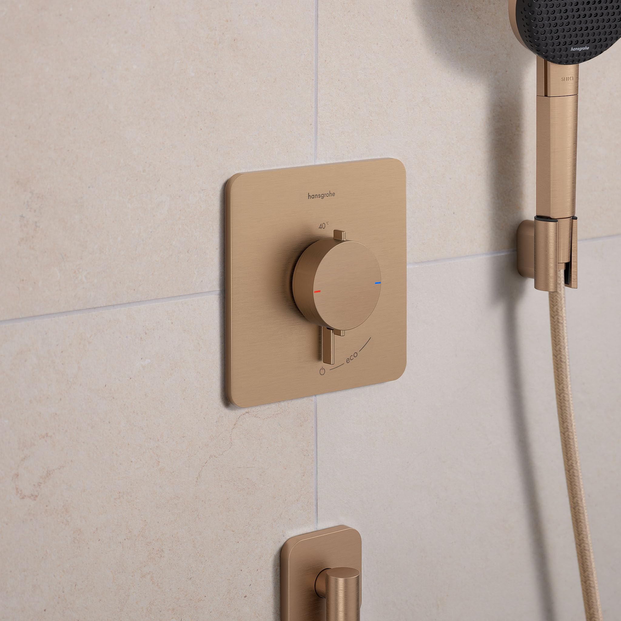 hansgrohe Ecostat Comfort Q - termostat prysznicowy podtynkowy, armatura prysznicowa z blokadą bezpieczeństwa (SafetyStop) w temperaturze 40°C, termostat do prysznica, bateria mieszająca dla 1