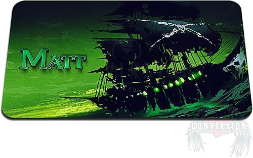 Ghost Pirate Ship Neoprene Playmat | Custom and Personalized with Your Name or Word | TCG Card Game Gaming Mat Tabletop Board Games