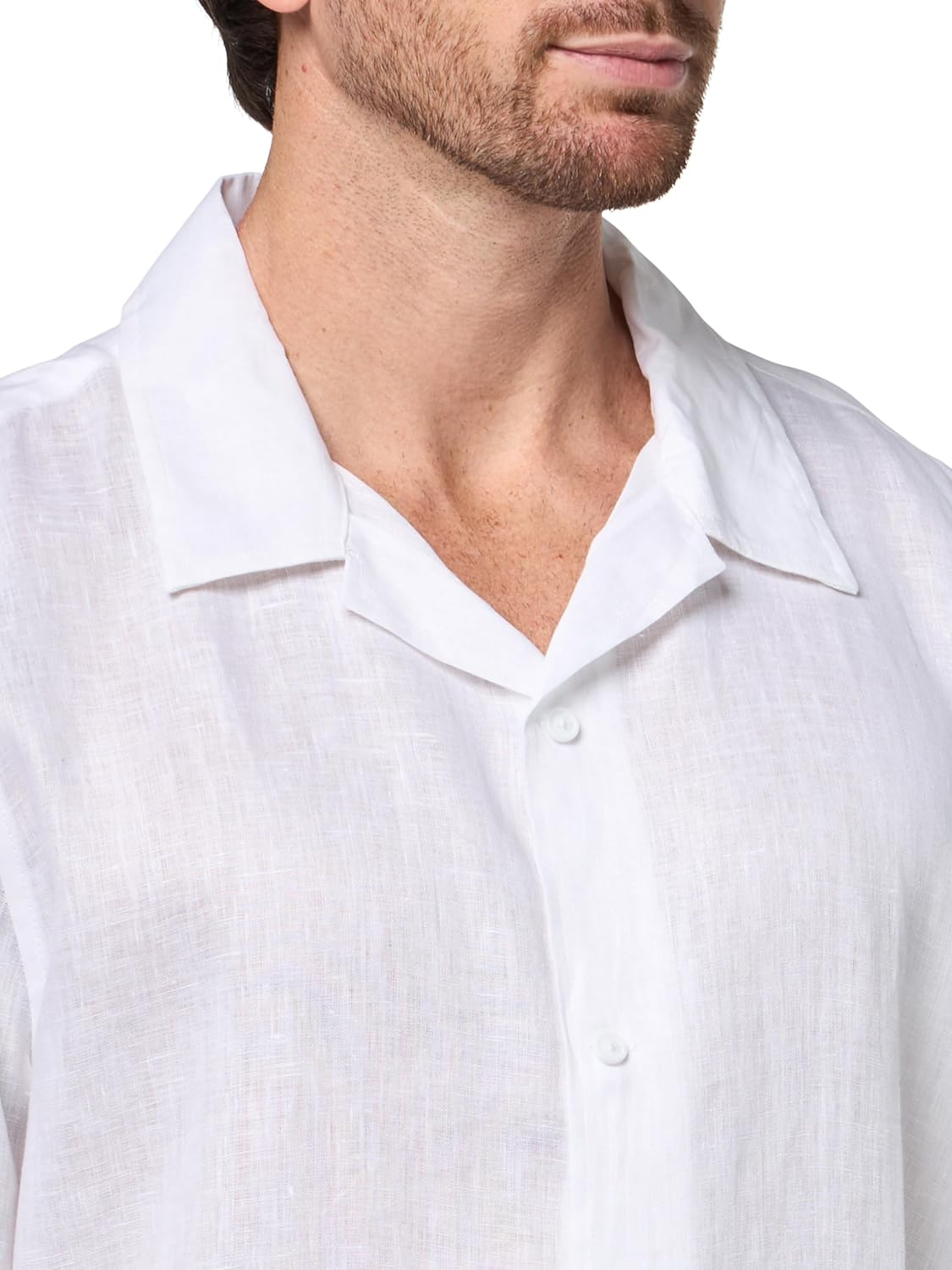 KARL LAGERFELD Men's Linen Short Sleeve Button Front Woven Dress