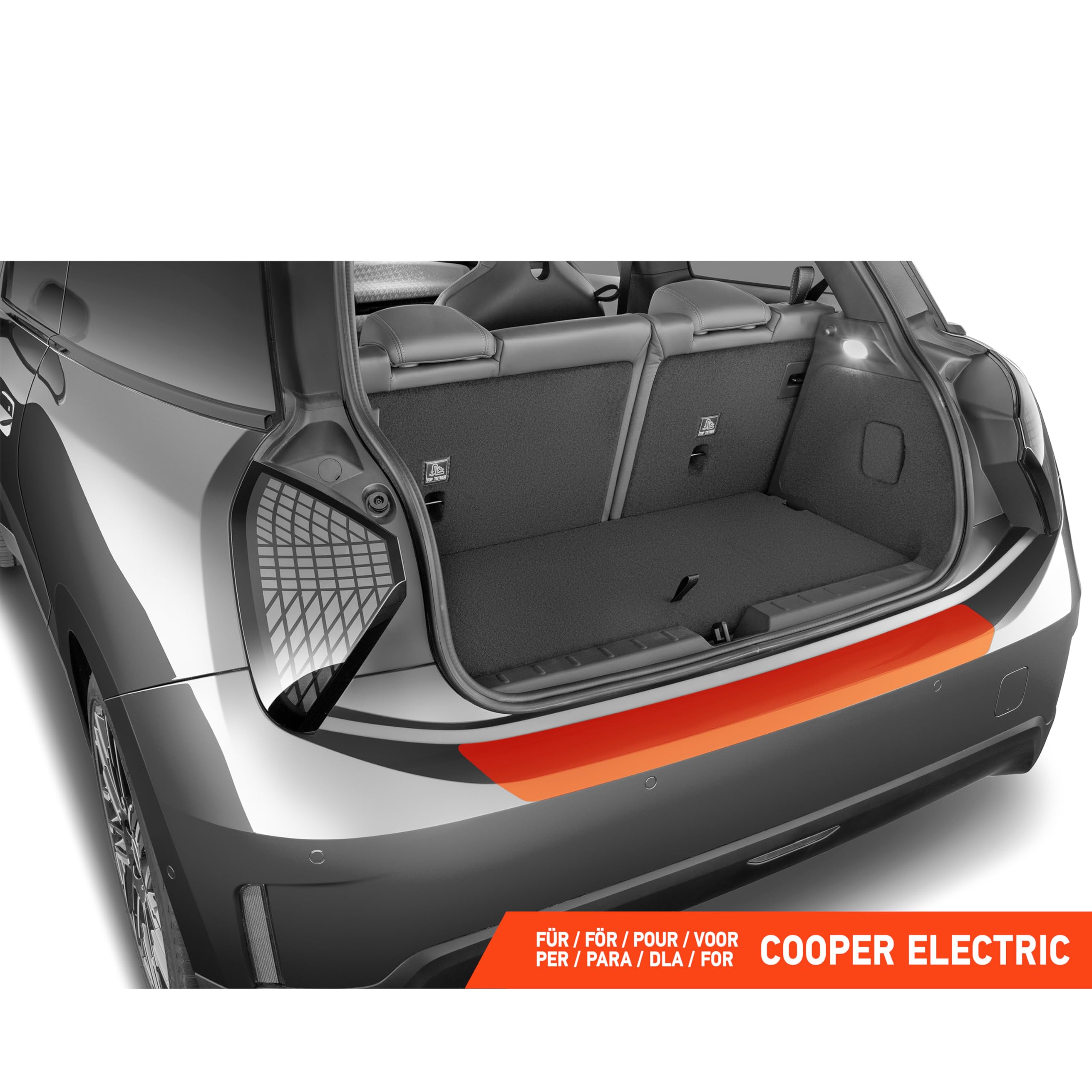 Luxshield Ladekantenschutz Folie für MINI Cooper Electric 4 (IV) J01 I 2023-2026 - Stoßstangenschutz, Kratzschutz, Lackschutzfolie - Carbon Schwarz