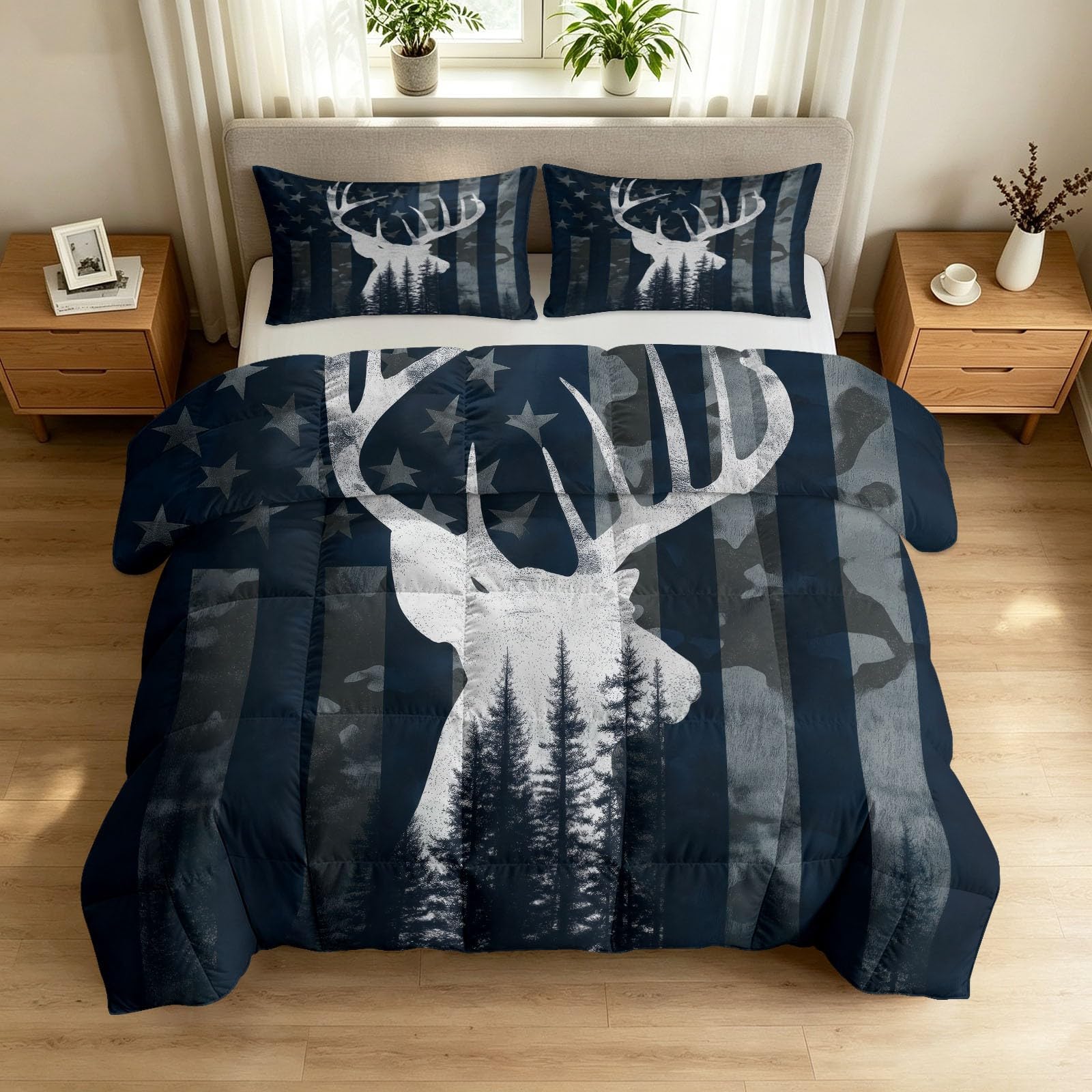 Couette d'été rétro forêt pour chambre d'enfant et lit cabane ado