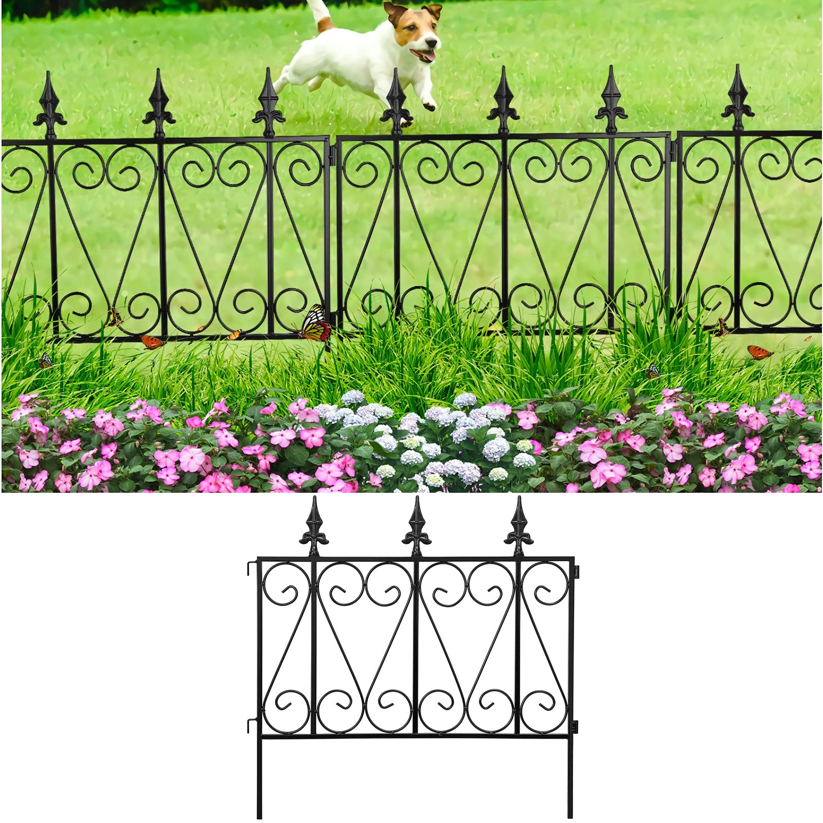 Amagabeli Garden Fence 24inx10ft Rustproof Metal Fencing Outdoor Fences