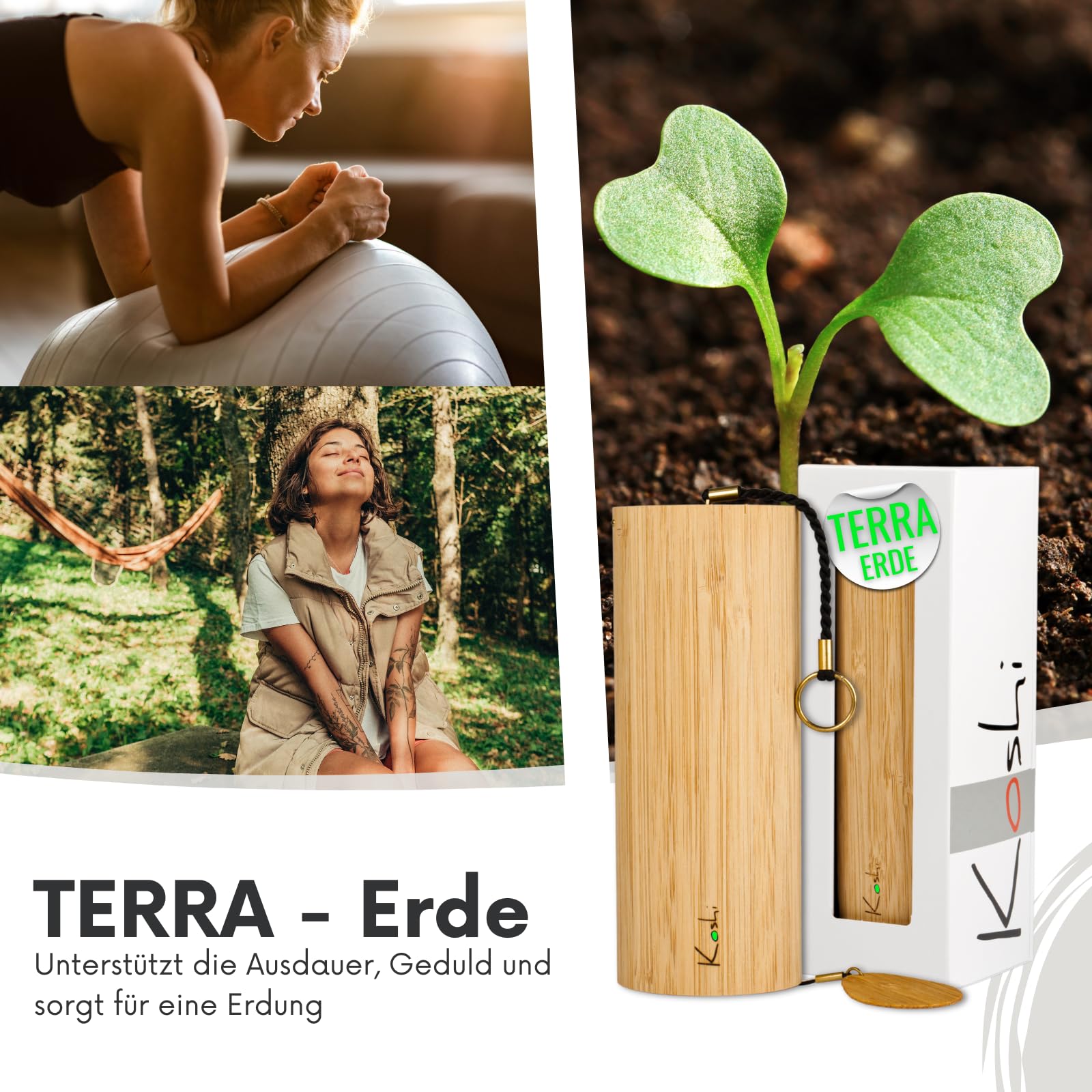 Koshi Klangspiel Terra - Erde mit Ständer Tipi - Klangspielständer für Klangtherapie Yoga und Entspannung