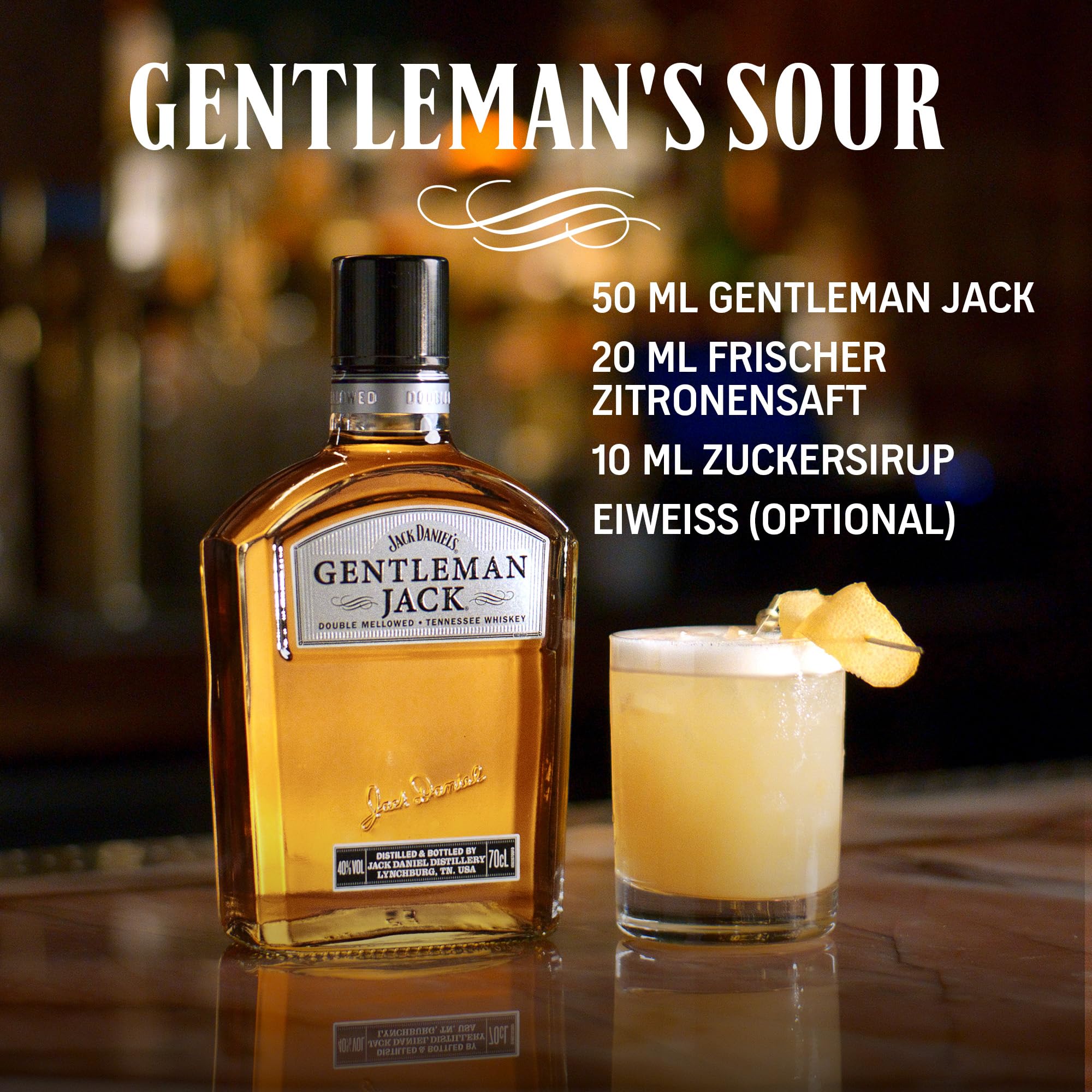 Jack Daniel's Gentleman Jack - Tennessee Whiskey -‎ Ein hochwertiges Geschenk - Ein Mix aus Karamell, Minze und dunklen, reifen Äpfeln - 0.7L/40% Vol.