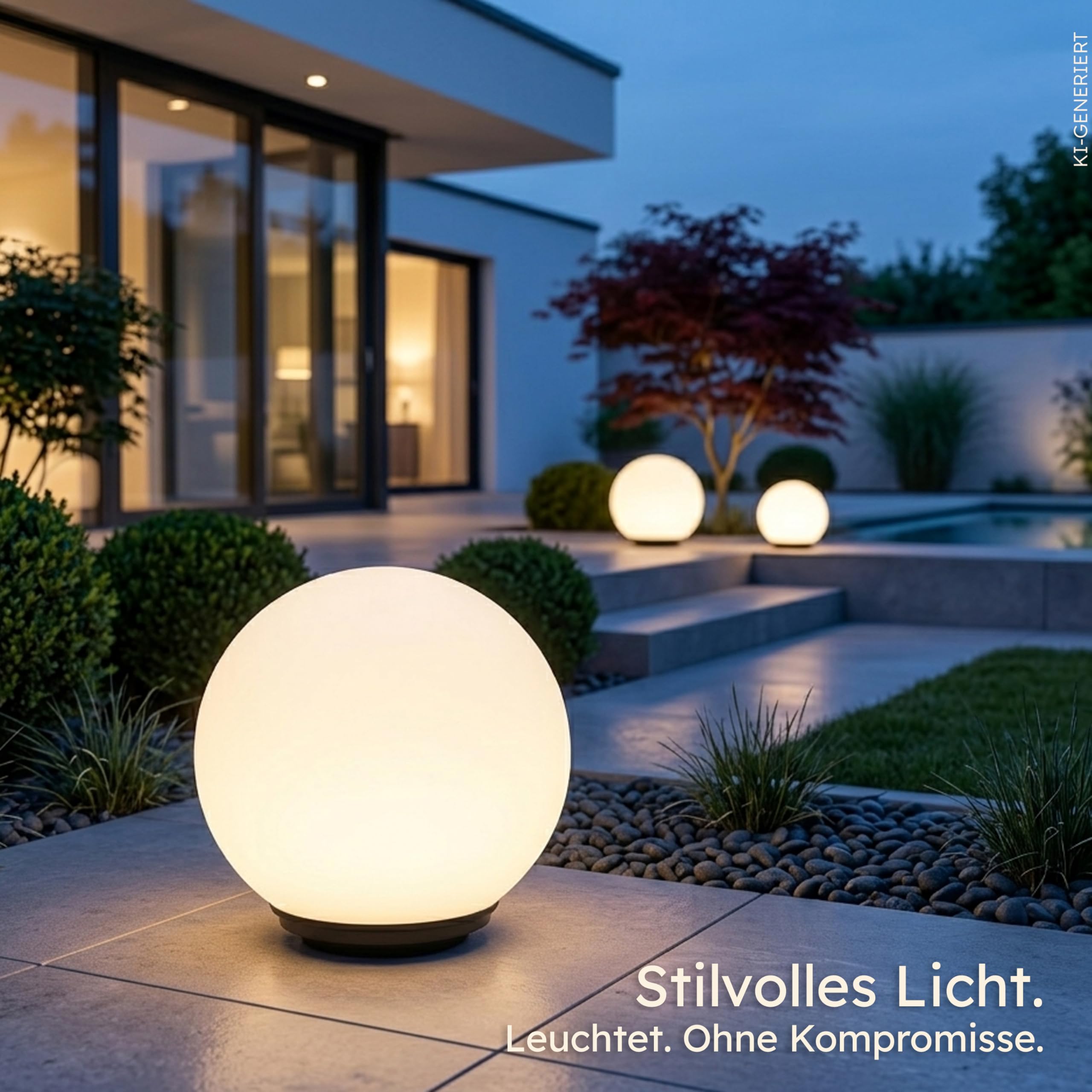 Esotec Solarkugeln für außen Leuchtkugel Outdoor Solar Liana CCT ⌀30cm, Solar Kugelleuchten Garten, Fernbedienung, 10 Lichtfarben, RGB 102640