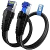 Ethernet Cable 1m, Cat 8 40Gbps 2000MHz High Speed Network Cable, Flat RJ45 Gigabit Lan Cable, Short Braided Nylon Internet Cable, Compatible with Cat9Cat8Cat7Cat6Cat5e