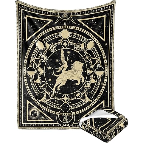 Leo Zodiac Blanket, Leo Zodiac Gifts for Women Moon Constellation Throw Blanket Astrology Decor Soft Blanket 60