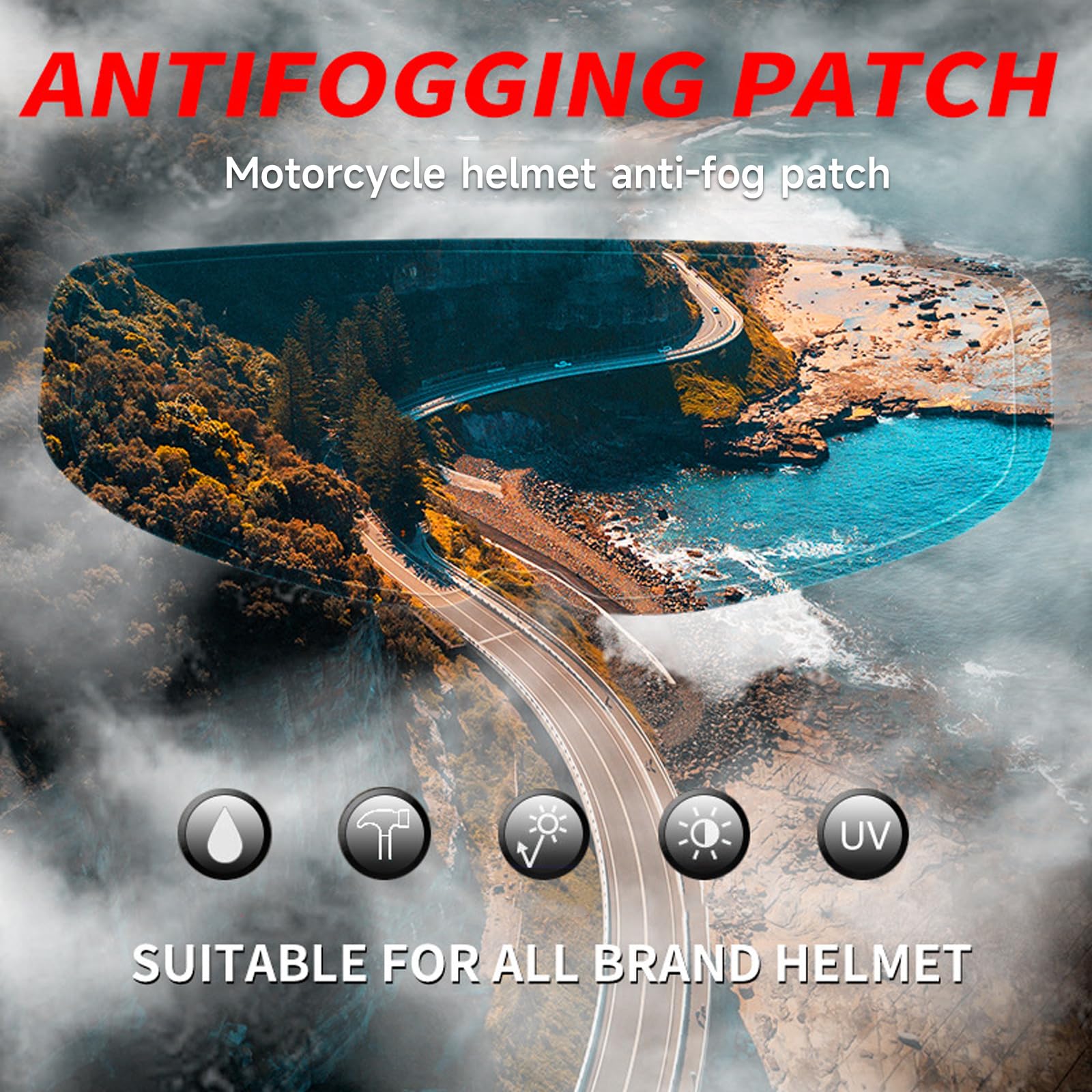 Kangnice Helmet Clear Anti-Fog Patches Rainproof Protective Film Universal Lens Film Motorcycles Fog Resistant Shield Helmet Lens Sticker