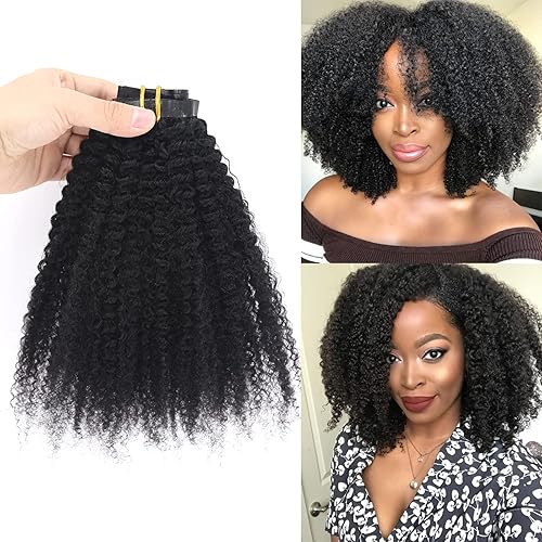 ZigZag Hair Extensiones de cabello humano rizado afro sin costuras con clip extensiones de cabello humano virgen brasileño afroamericano 4B 4C