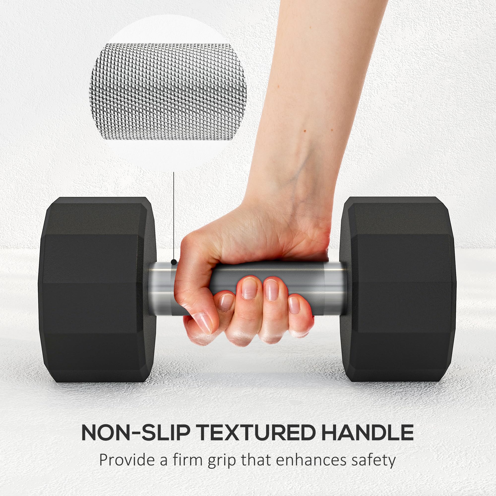 SPORTNOW Dumbbells Set, Hand Weights Pair with 12-Sided Shape and Non-Slip Grip for Men Women Home Gym Workout, 2 x 2kg/2 x 4kg/2 x 6kg/2 x 8kg/2 x 10kg/2 x 12kg