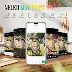 Nelko Photo Printer, PP01 Color Mini Portable Printer, Instant Smartphone Inkjet Printer, Sticky-Back Rechargeable Portable Picture Printer for iOS & Android, Smart AI APP, White