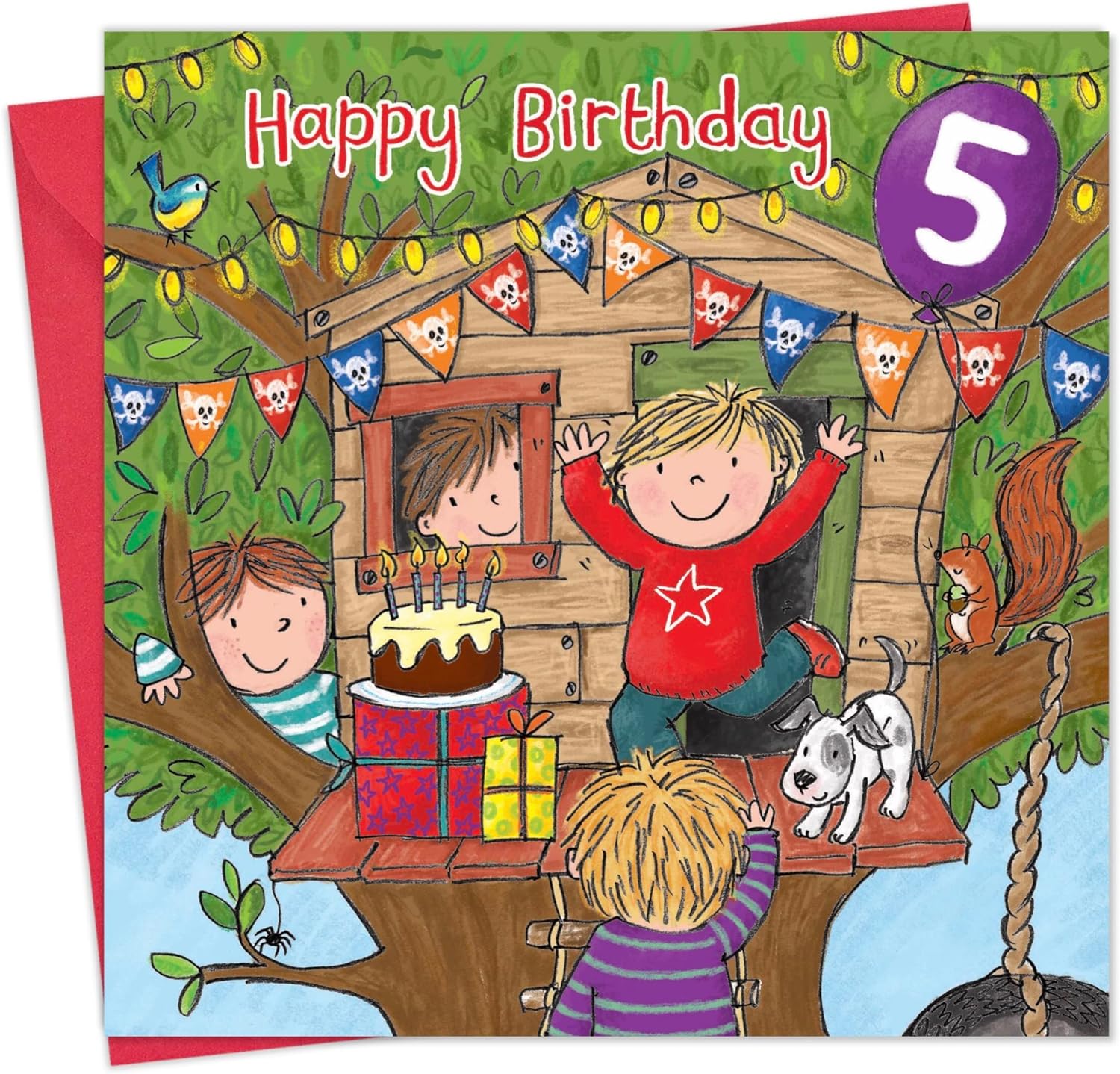 Amazon TWIZLER 5th Birthday Card Boy Treehouse Age 5 Birthday