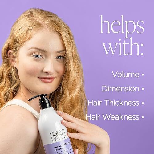 Miniatura 6 de Herbalosophy Biotin & Collagen Shampoo & Conditioner Set, Hair Shampoo & Conditioner Set, Repair Dry, Damaged Hair, Infused with Vitamin B7 & Argan