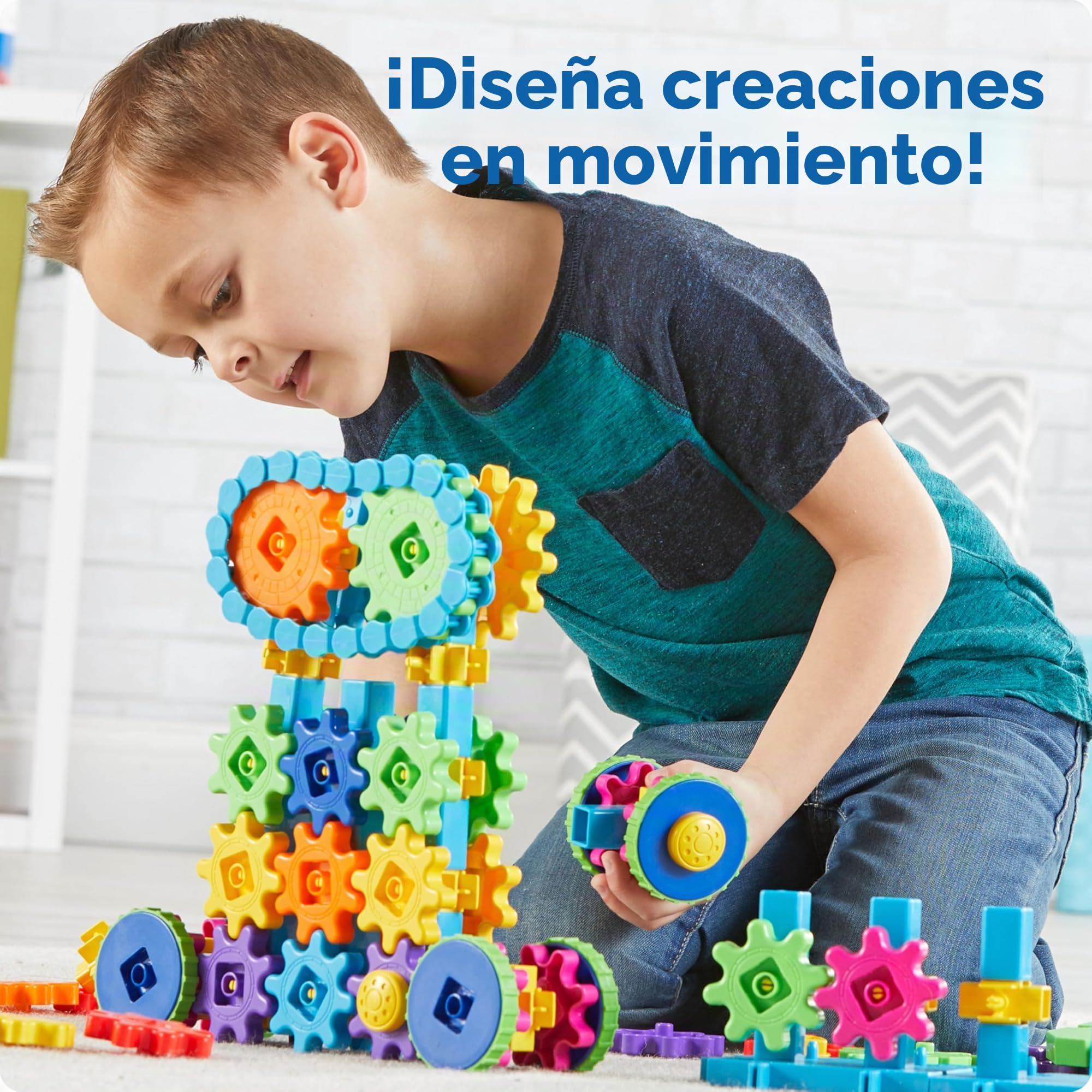 Learning Resources Set para Crear megaconstrucciones Gears! Gears! Gears, Set de construcción de Stem con Engranajes, 235 Piezas, 4+ años