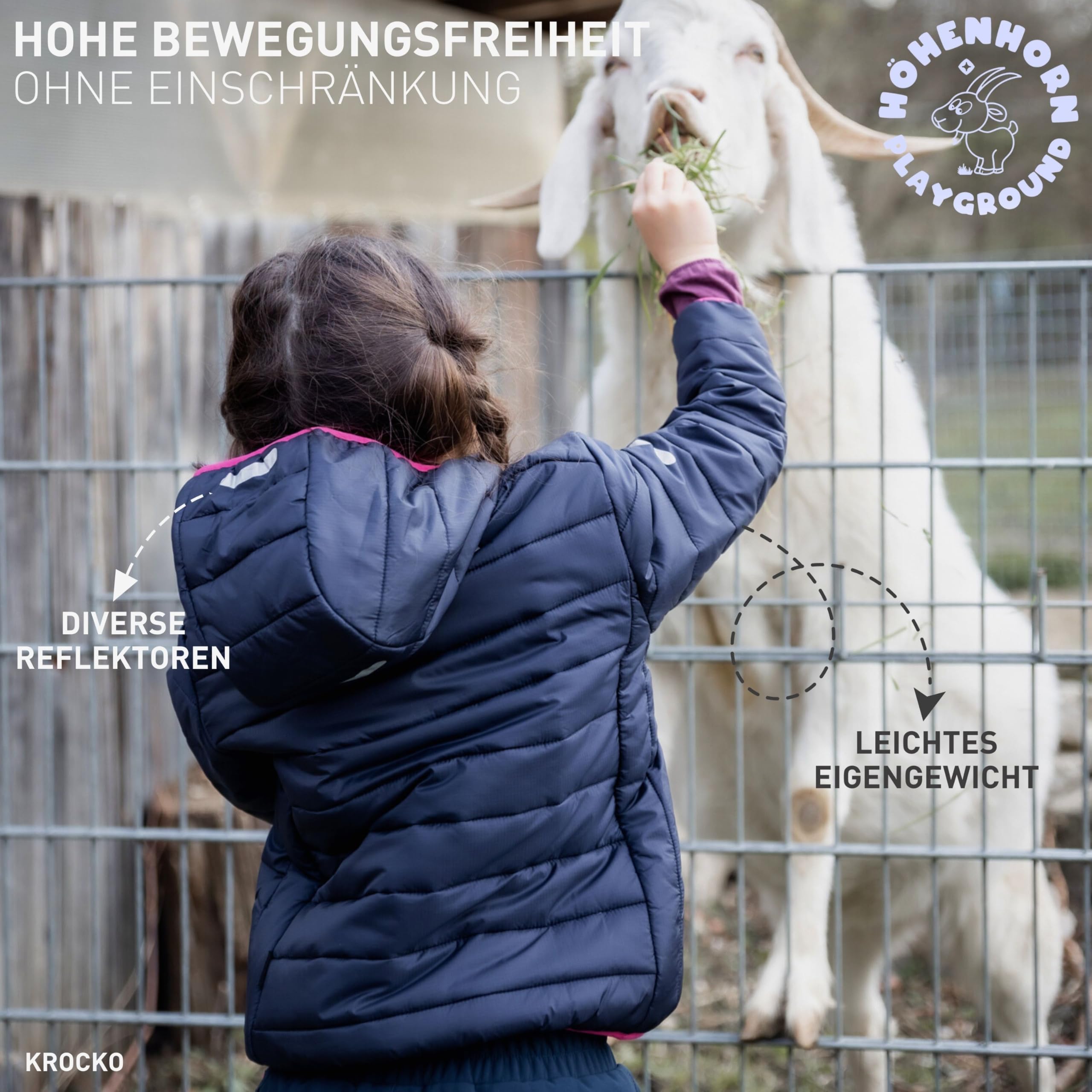 Höhenhorn Krocko Kinder Jacke Jungen Mädchen Übergangsjacke Steppjacke