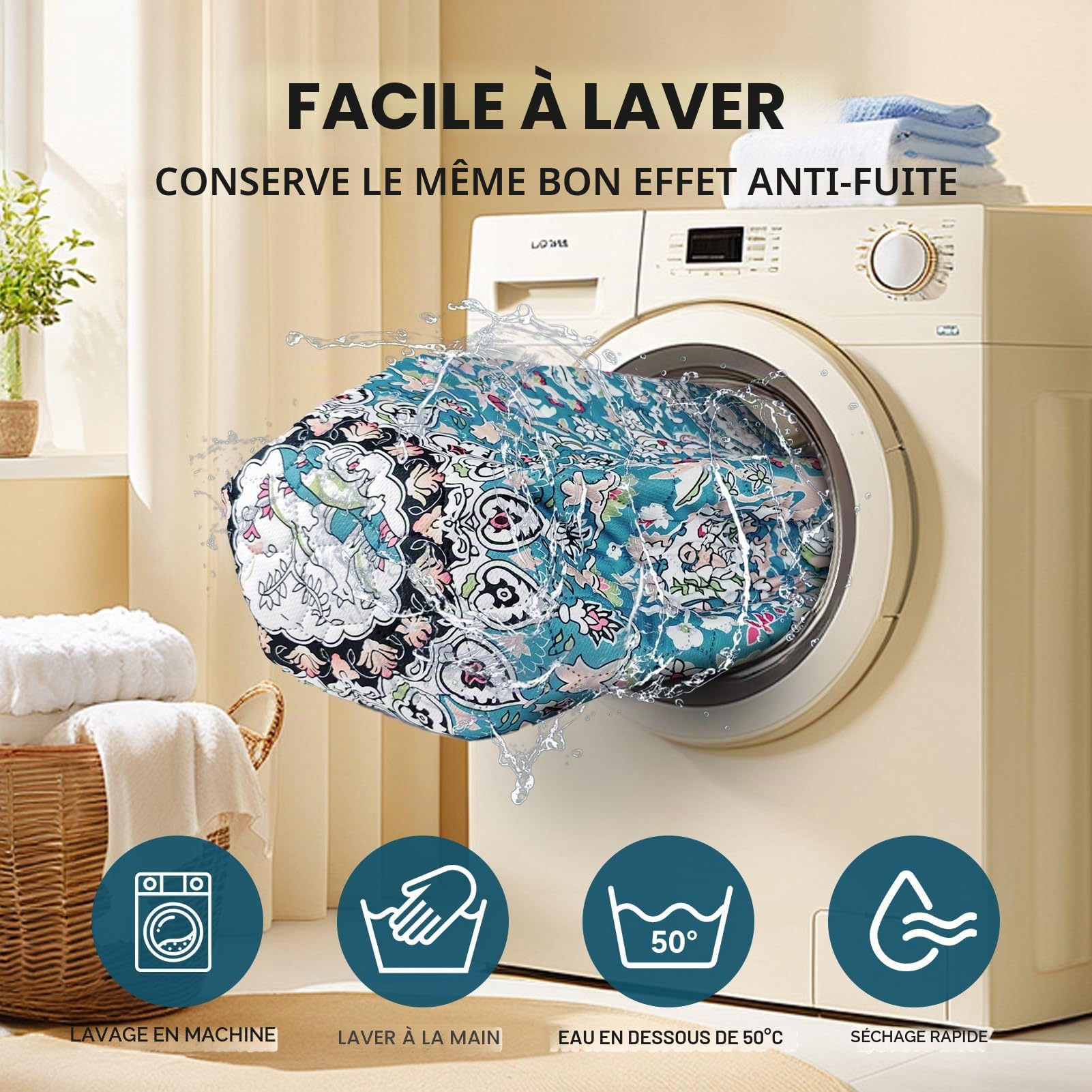Tapis Hygiéniques Lavables pour Chien,182 x182cm, Imperméables pour Chiot | Tapis d'apprentissage Absorbants et à Séchage Rapide, Réutilisables avec, étanches pour Animal Domestique avec Phéromones