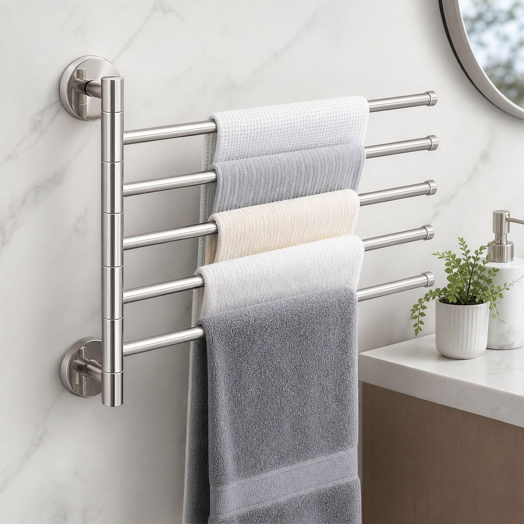 Accroche multi bras cuisine et toilettes pour optimiser le rangement des chiffons