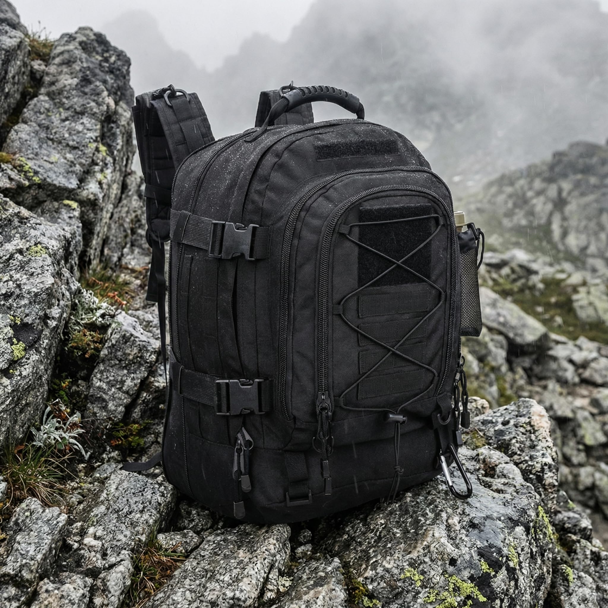 Großer Militär-Rucksack, 3 Tage, erweiterbarer Rucksack, Armee-Tagesrucksack für Outdoor, Wandern, Jagd