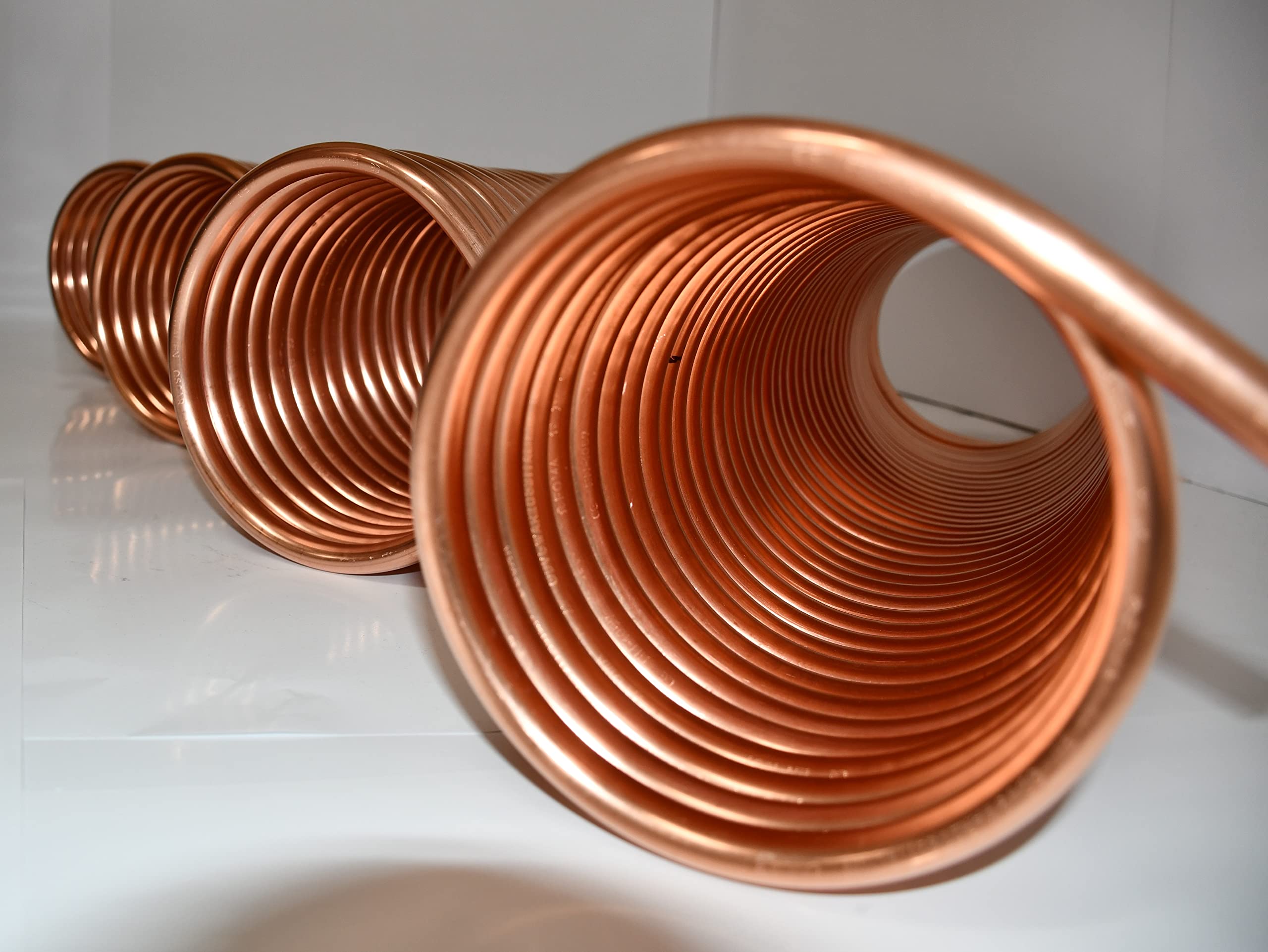 Spirale aus 15m Kupferrohr 15x1mm für OFENROHR 150mm DN 150 mit InnenDurchmesser von ca.154mm